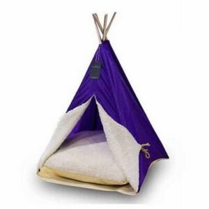 Bedspet Büyük Kedi ve Küçük Irk Köpek Çadırı Mor 60x60x80 Cm