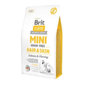 Brit Care Mini Hair Skin Somonlu ve Ringa Balıklı Küçük Irk Tahılsız Yetişkin Köpek Maması 2 Kg