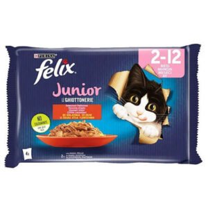 Felix Multipack Junior Sığır Etli ve Tavuklu Yavru Kedi Konservesi 4x85 Gr