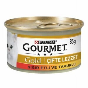 Gourmet Gold Çifte Lezzet Sığır Etli Tavuklu Yetişkin Kedi Konservesi 85 Gr