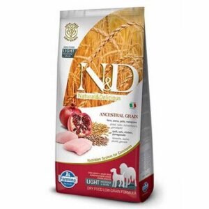 N&D Ancestral Grain Orta ve Büyük Irk Tavuklu Narlı Düşük Tahıllı Light Köpek Maması 12 Kg