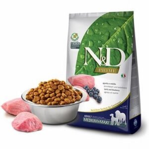 N&D Prime Medium Maxi Kuzulu Yaban Mersinli Tahılsız Yetişkin Köpek Maması 12 Kg