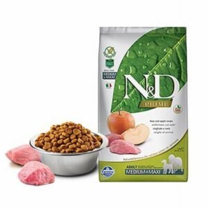 N&D Prime Medium Maxi Yaban Domuzlu Elmalı Tahılsız Yetişkin Köpek Maması 12 Kg