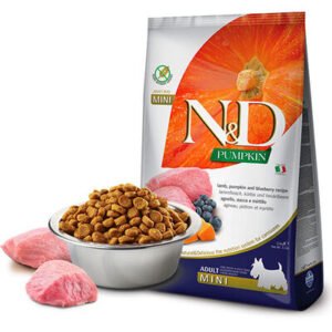 N&D Pumpkin Balkabaklı Kuzulu Yaban Mersinli Küçük Irk Tahılsız Yetişkin Köpek Maması 2,5 Kg