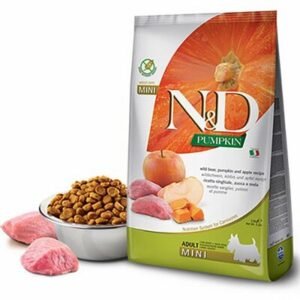 N&D Pumpkin Balkabaklı Yaban Domuzlu Küçük Irk Tahılsız Yetişkin Köpek Maması 2,5 Kg