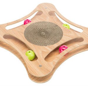 Trixie Catnipli Oyun Toplu Karton ve Ahşap Kedi Tırmalama Oyuncağı 35x4x35 Cm