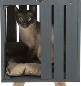 Trixie Kedi Oyun Evi 36x51x36 Cm Antrasit Gri Kum Beji