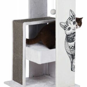 Trixie Kedi Tırmalama ve Oyun Evi 101 Cm Beyaz Gri