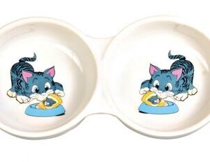 Trixie İkili Porselen Kedi Mama Su Kabı 2x0,15 Lt