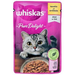 Whiskas Pouch Pure Delight Jöle İçinde Tavuklu Yetişkin Kedi Konservesi 6 Adet 85 Gr