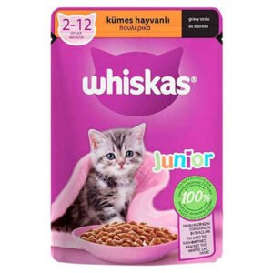 Whiskas Pouch Sos İçinde Kümes Hayvanlı Yavru Kedi Konservesi 12 Adet 85 Gr
