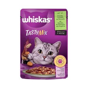 Whiskas Pouch Tastymix Sos İçinde Kuzulu Tavuklu ve Havuçlu Yetişkin Kedi Konservesi 85 Gr